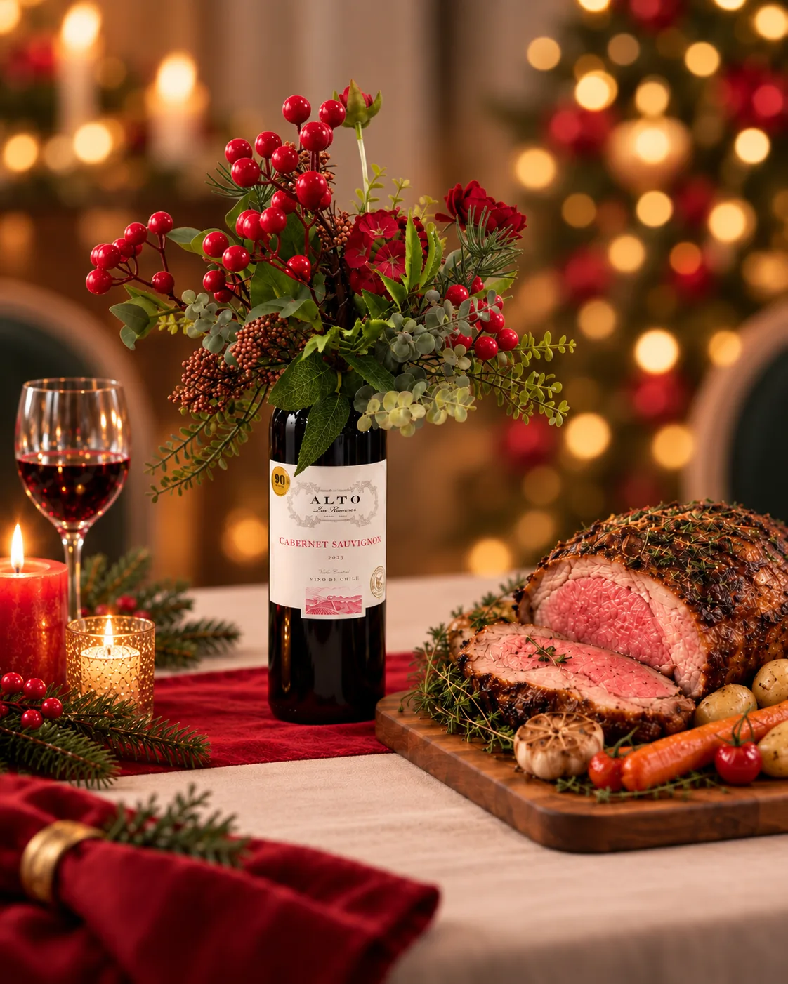 Christmas wine and everlasting floral gift in Singapore