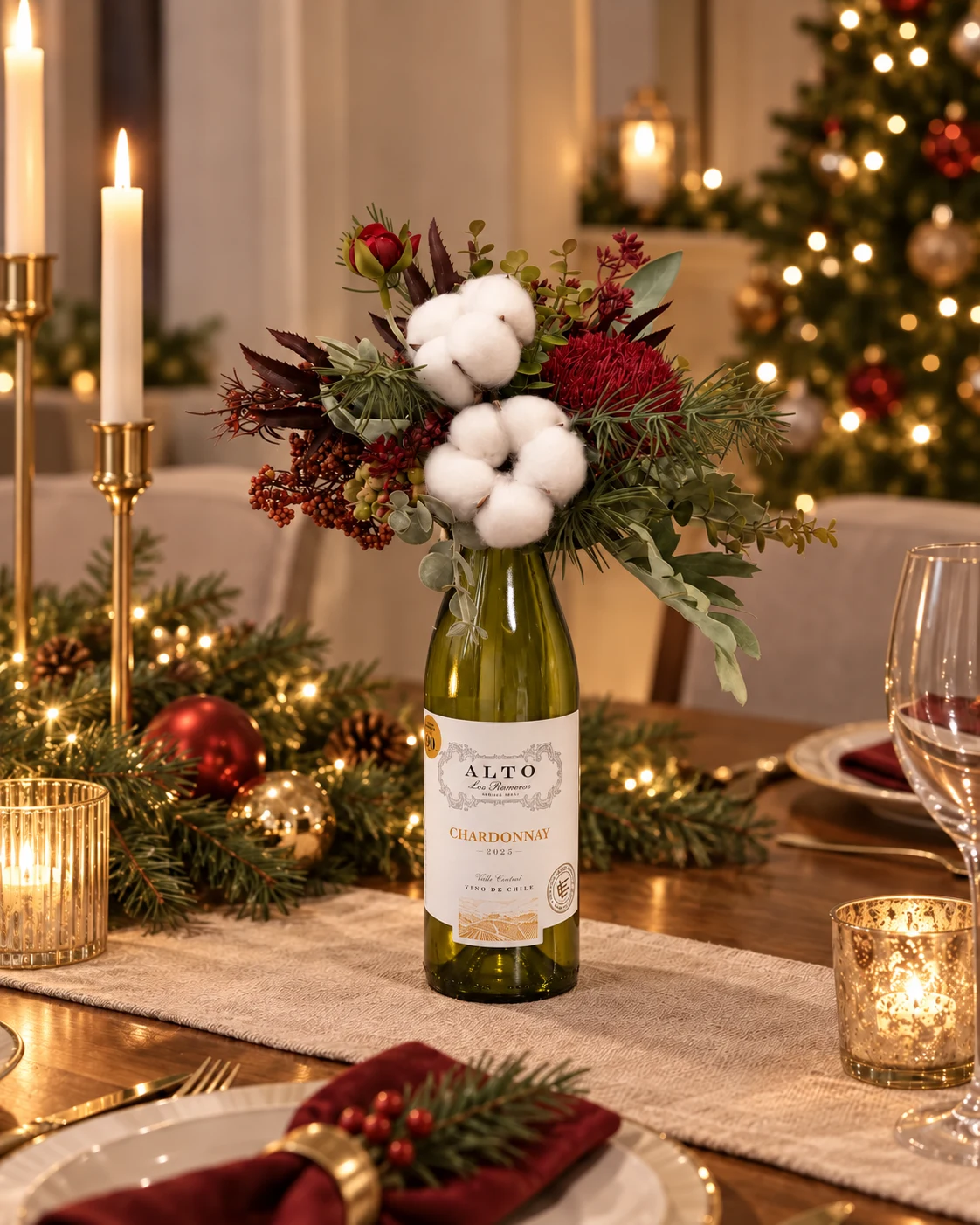 christmas-cotton-burgundy-wine-floral-gift-singapore
