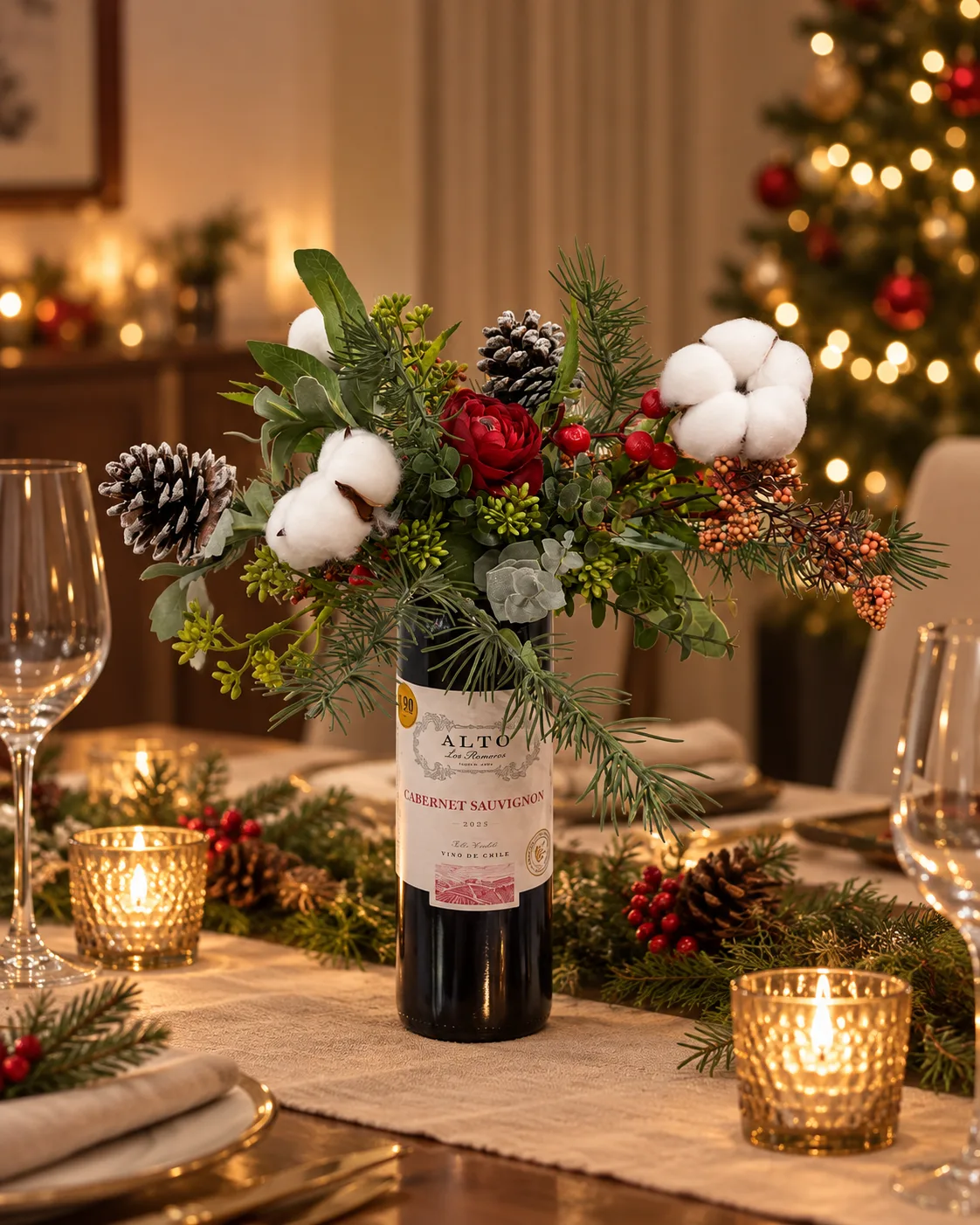 Christmas Winter Rose wine and floral gift Singapore